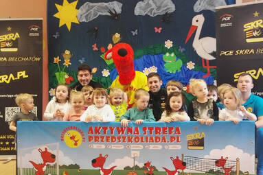 Wizyta siatkarzy PGE Skry Bełchatów w Przedszkolu „Okruszek”